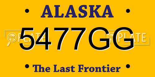 5477GG Alaska License Plate