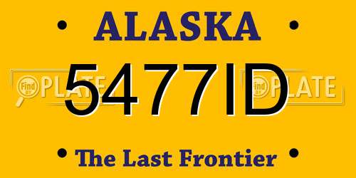 5477ID Alaska License Plate