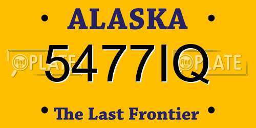5477IQ Alaska License Plate