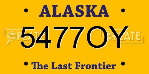 5477OY Alaska License Plate