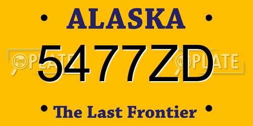 5477ZD Alaska License Plate