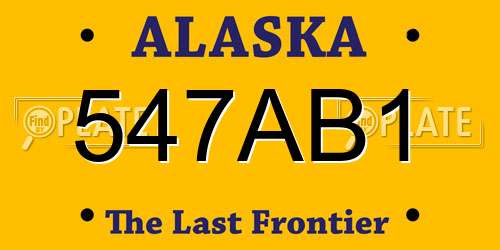547AB1 Alaska License Plate