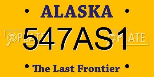 547AS1 Alaska License Plate