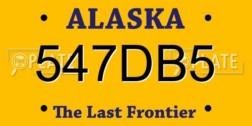 547DB5 Alaska License Plate