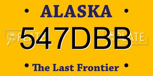 547DBB Alaska License Plate