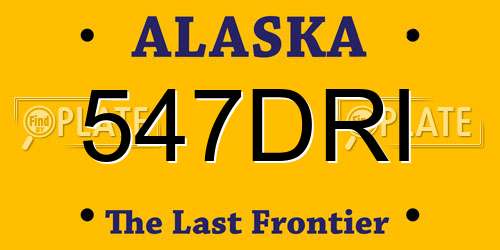 547DRI Alaska License Plate