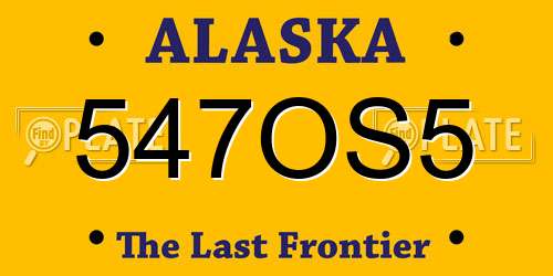547OS5 Alaska License Plate