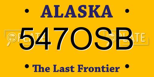 547OSB Alaska License Plate