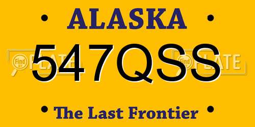 547QSS Alaska License Plate