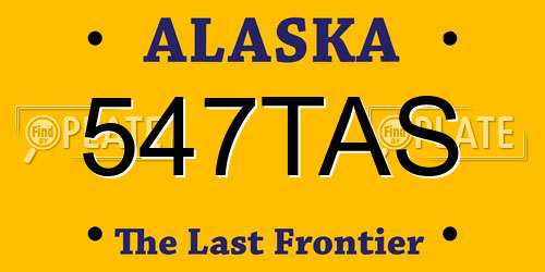 547TAS Alaska License Plate