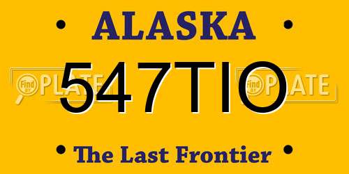 547TIO Alaska License Plate
