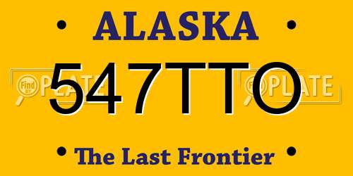 547TTO Alaska License Plate