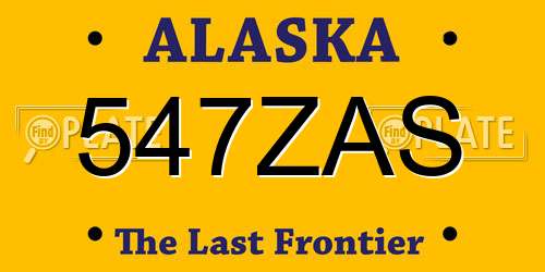 547ZAS Alaska License Plate