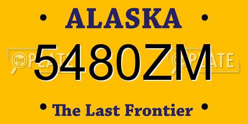 5480ZM Alaska License Plate