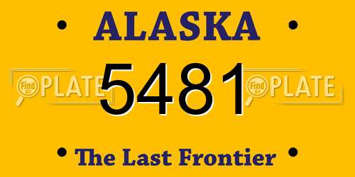 5481 Alaska License Plate