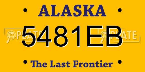 5481EB Alaska License Plate