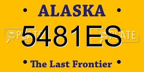 5481ES Alaska License Plate