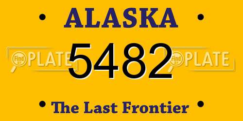 5482 Alaska License Plate