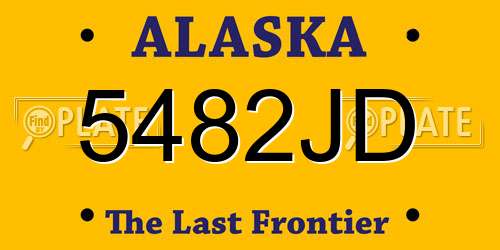 5482JD Alaska License Plate