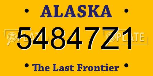 54847Z1 Alaska License Plate
