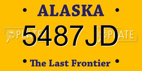 5487JD Alaska License Plate