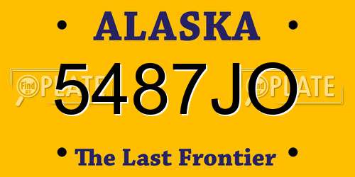 5487JO Alaska License Plate
