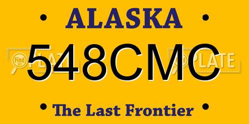 548CMC Alaska License Plate