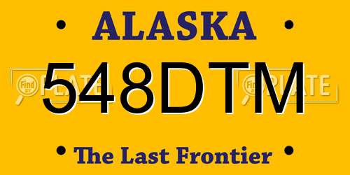 548DTM Alaska License Plate