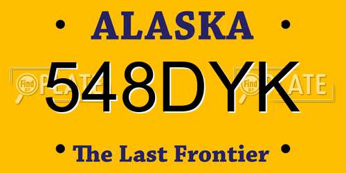 548DYK Alaska License Plate