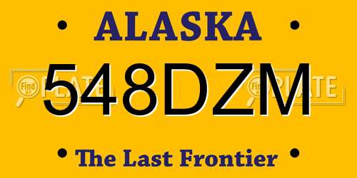 548DZM Alaska License Plate