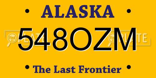 548OZM Alaska License Plate