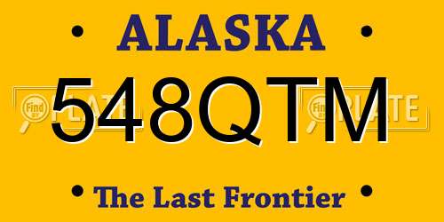 548QTM Alaska License Plate