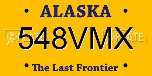548VMX Alaska License Plate