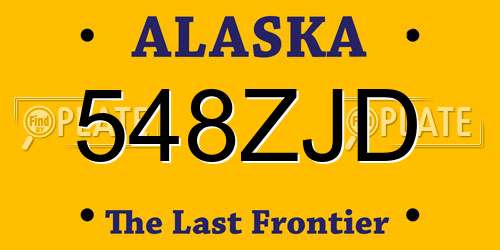 548ZJD Alaska License Plate
