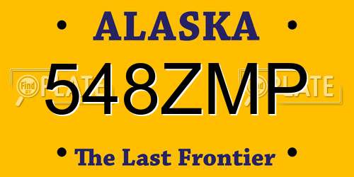 548ZMP Alaska License Plate