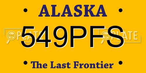 549PFS Alaska License Plate