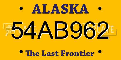54AB962 Alaska License Plate