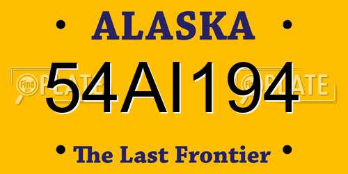 54AI194 Alaska License Plate