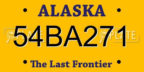 54BA271 Alaska License Plate