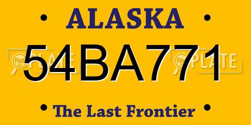 54BA771 Alaska License Plate