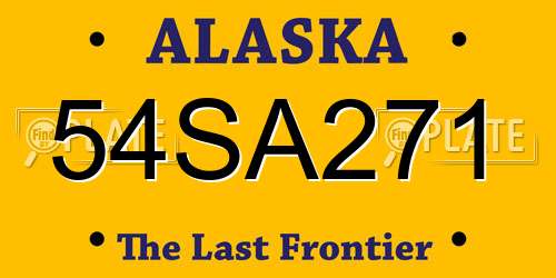 54SA271 Alaska License Plate