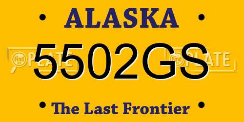 5502GS Alaska License Plate