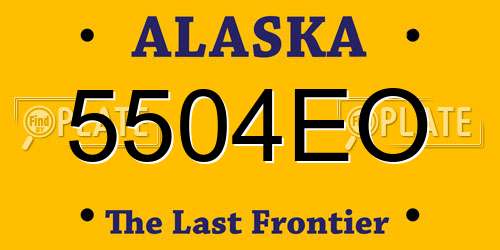 5504EO Alaska License Plate