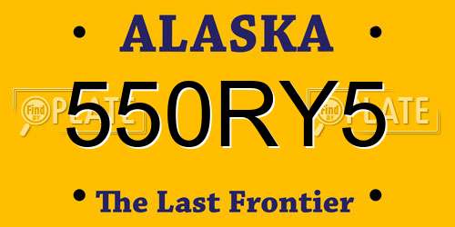 550RY5 Alaska License Plate