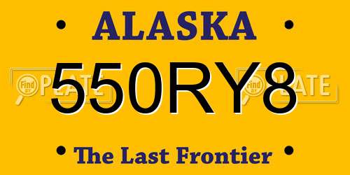 550RY8 Alaska License Plate