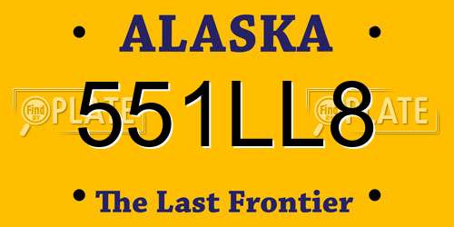 551LL8 Alaska License Plate
