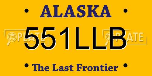551LLB Alaska License Plate