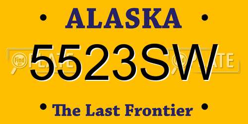 5523SW Alaska License Plate