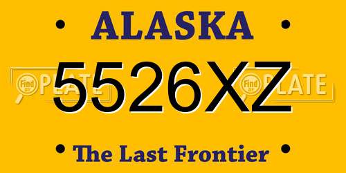 5526XZ Alaska License Plate