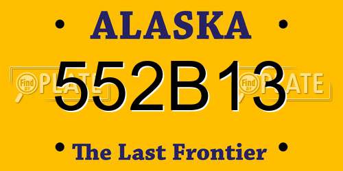 552B13 Alaska License Plate